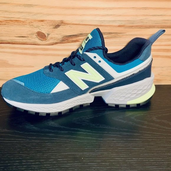 New Balance 574 Men's Running Training Shoes Size Teal Lime NEW - Picture 5 of 8